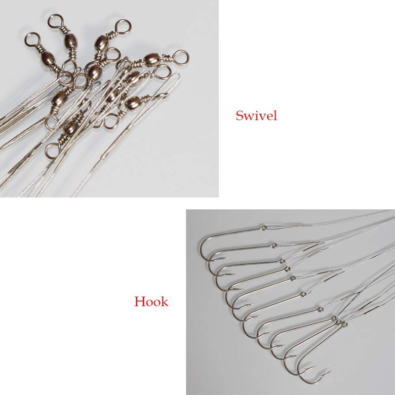 Laxygo 20pcs/Pack Fishing Hook Rigs Nylon-Coated Fishing Line Leader with Stainless Steel Fishing Hook - Image 2